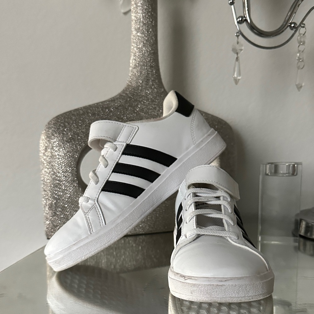 adidas Originals White Sneakers with Black Stripes